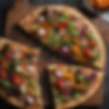 Colorful Creations: Seasonal Vegetable Toppings Flatbread being topped with vibrant seasonal vegetables
