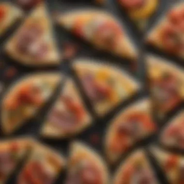 Harmony in Every Bite: Flavorful Flatbread Slices Sliced flatbread showcasing a symphony of flavors
