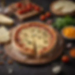Artisanal cheese selection for vegetable pizza