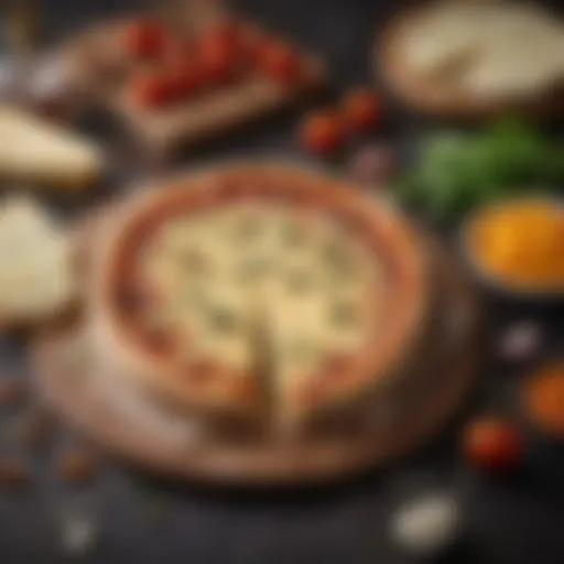 Artisanal cheese selection for vegetable pizza