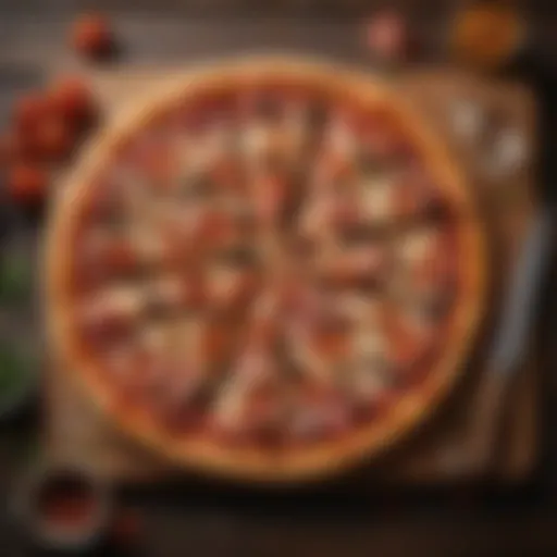 A tantalizing spread of gourmet pizza slices on a wooden board