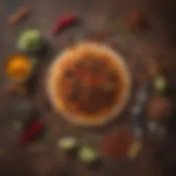 Traditional Mexican spices blending together