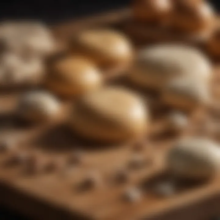 Various types of yeast on a wooden surface