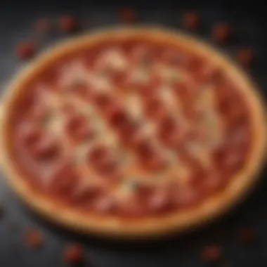 Abstract illustration showcasing the evolution of pepperoni pizza toppings