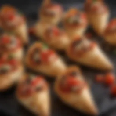 Elevated Gourmet Pizza Cone Toppings Gourmet toppings on a pizza cone