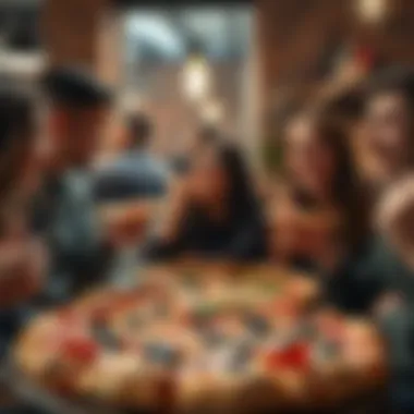 A group of friends enjoying stuffed crust pizza together