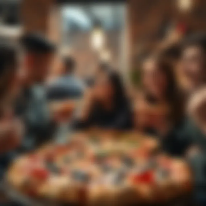 A group of friends enjoying stuffed crust pizza together