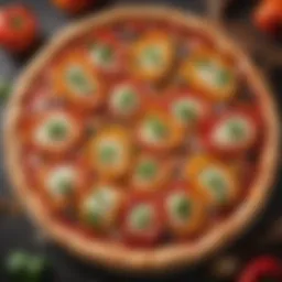 Vibrant bell pepper pizza topped with fresh ingredients