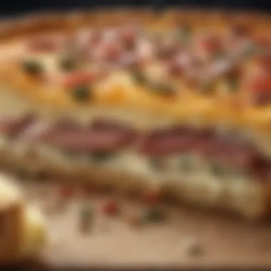 The Iconic New York Slice Close-up of a classic New York slice with cheese and toppings