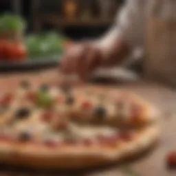 Artisan pizza topped with fresh ingredients from Italy