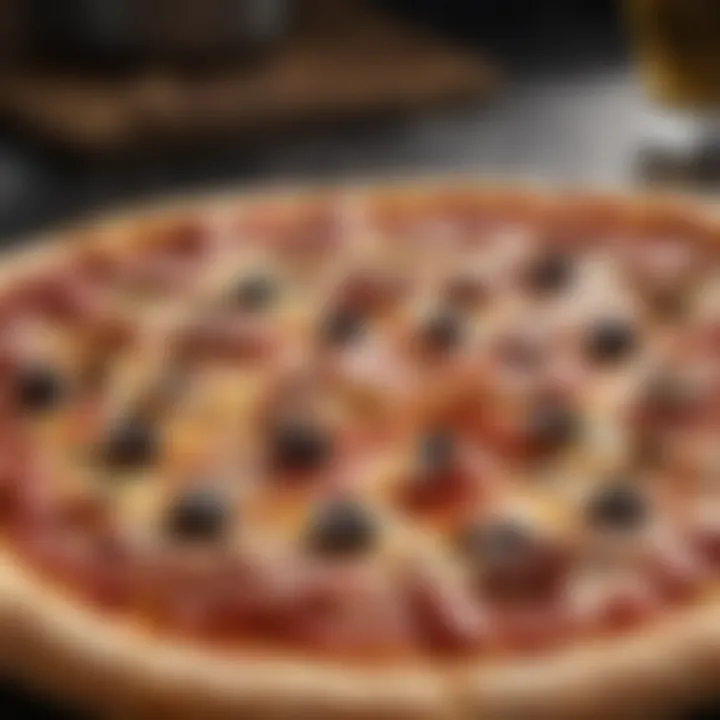 A gourmet pizza showcasing unique toppings and styles from the United States