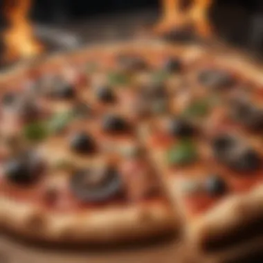 Artisanal Wood-Fired Pizza Creation Artisanal wood-fired pizza with gourmet toppings