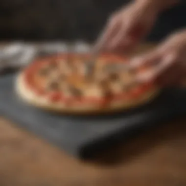 Brushing pizza stone with precision tool