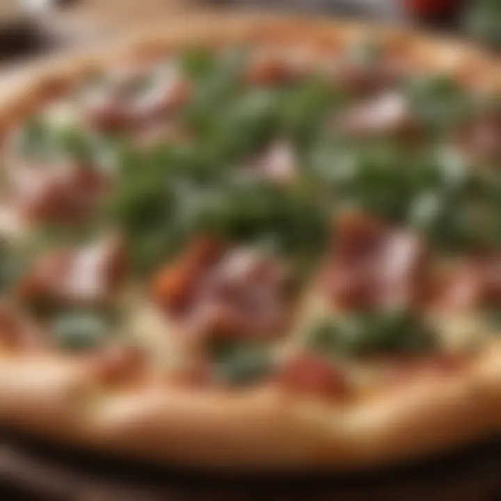 Artisan pizza with fresh arugula and prosciutto