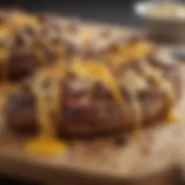 Sizzling Steak Toppings with Rich Cheese Drizzle Sizzling Steak Toppings with Rich Cheese Drizzle