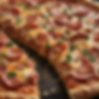 A close-up of perfectly baked thin crust showcasing its texture