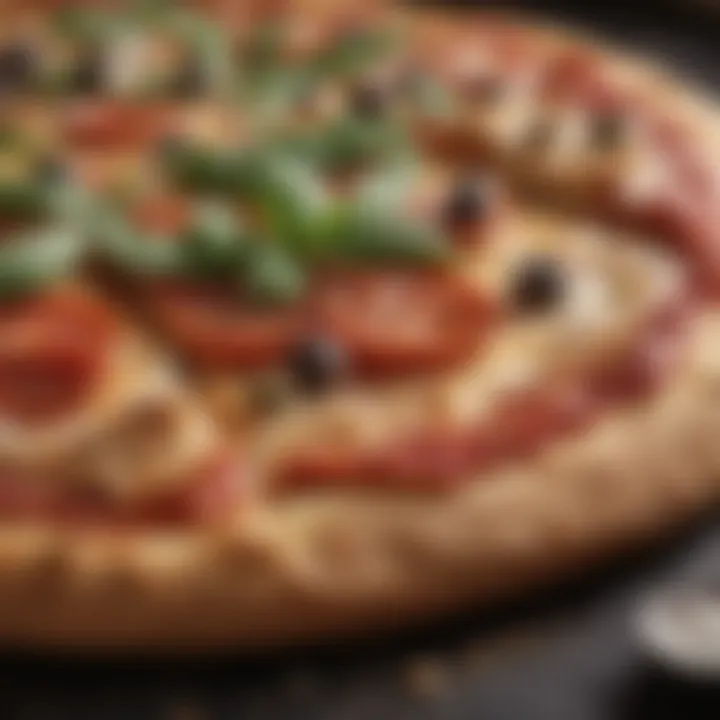 Close-up of premium wheat crust pizza ingredients