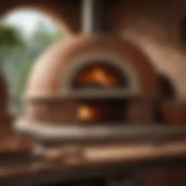 Traditional dome-shaped clay pizza oven with artisanal finish