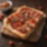 An inviting slice of Boston pizza with fresh toppings