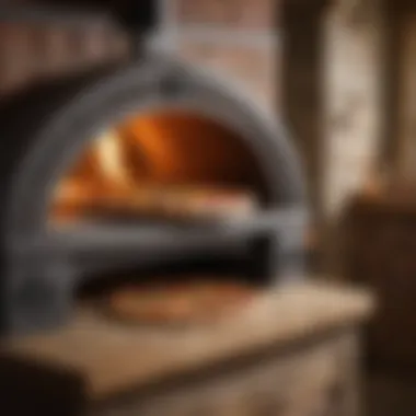 Intricate Interior of Built-in Pizza Oven Close-up of a built-in pizza oven's intricate interior structure