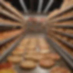 A well-stocked grocery store aisle featuring various brands of pizza dough.