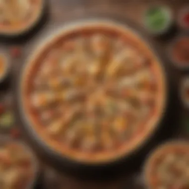 An assortment of California Pizza Kitchen frozen pizza flavors displayed on a rustic table.