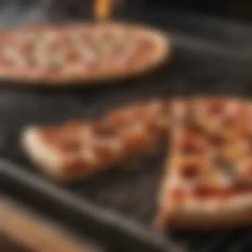 Ceramic grill stone showcasing pizza with perfectly baked crust