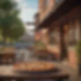 A picturesque outdoor view of a popular chain pizza restaurant.