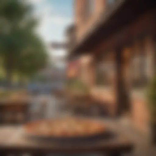 A picturesque outdoor view of a popular chain pizza restaurant.