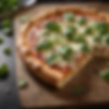 Basil Infused Delight Mouthwatering Cheese Pizza with Fresh Basil Leaves