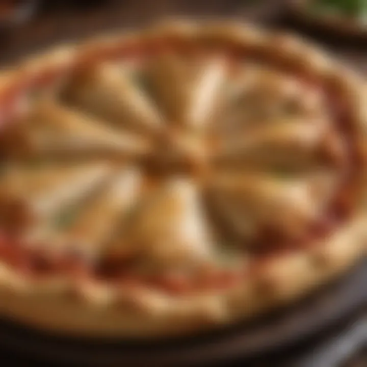 A delectable chicken pizza crust fresh out of the oven