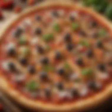 Exotic vegetarian pizza with organic ingredients