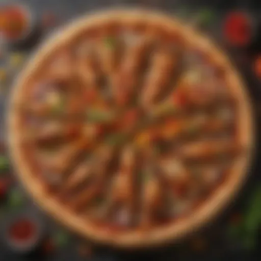 A vibrant barbecue chicken pizza with colorful toppings