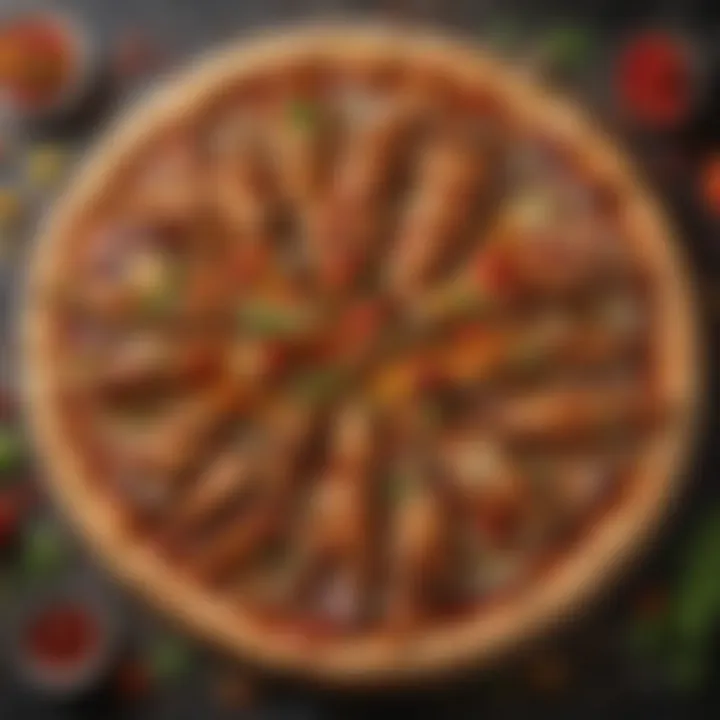 A vibrant barbecue chicken pizza with colorful toppings