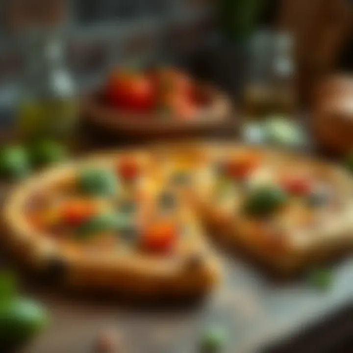 Delicious Cornmeal Crust Pizza A beautifully crafted cornmeal crust pizza topped with fresh ingredients