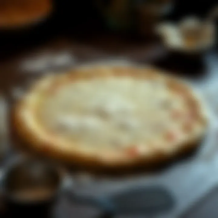Preparing the Pizza Stone with Cornmeal Cornmeal spread on a pizza stone ready for dough placement