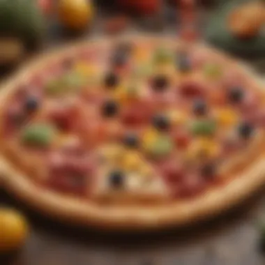 Colorful pizza featuring exotic fruits and spices