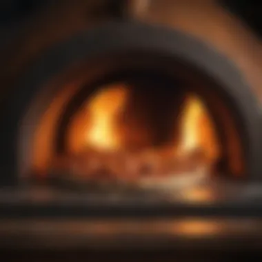 Glowing Wood-Fired Oven Wood-fired pizza oven with glowing embers