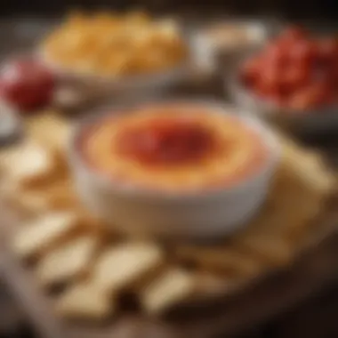 A rich and creamy cheese dip infused with spices and chunks of pepperoni.