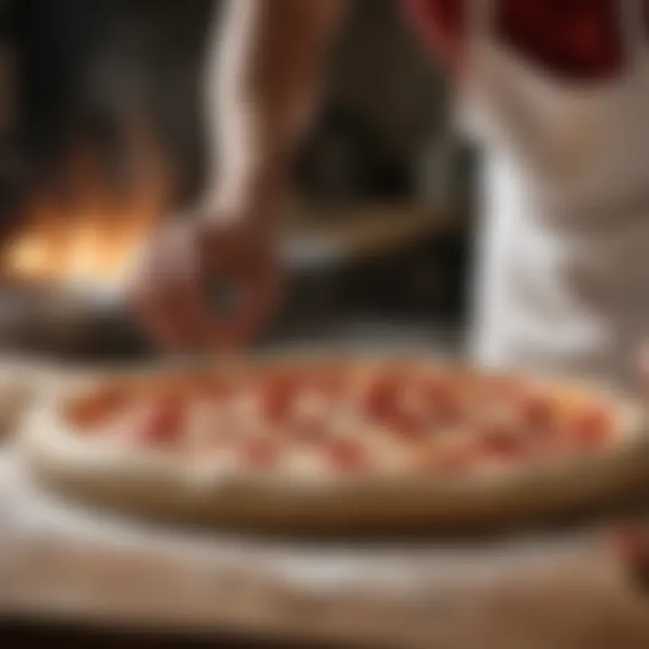 Pizza Dough Being Crafted