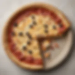 A slice of deep dish pizza showcasing layers of cheese and toppings
