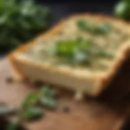 Keto Cheese Crust being Sprinkled with Fresh Herbs