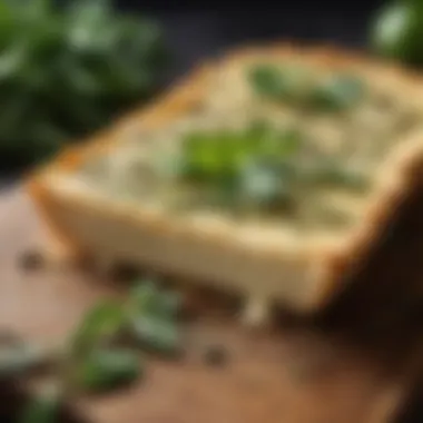 Keto Cheese Crust being Sprinkled with Fresh Herbs