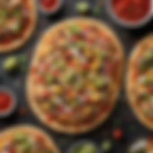 A vibrant slice of Taco Pizza showcasing colorful toppings