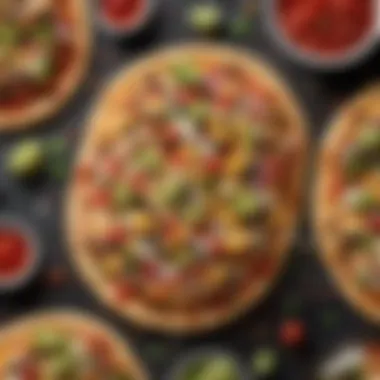Colorful Taco Pizza Slice A vibrant slice of Taco Pizza showcasing colorful toppings