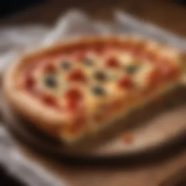 A Slice of Tradition: Emo's Signature Pizza A close-up of Emo's signature pizza slice