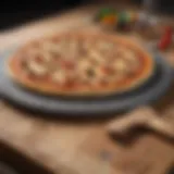 Stylish pizza stone ready for use
