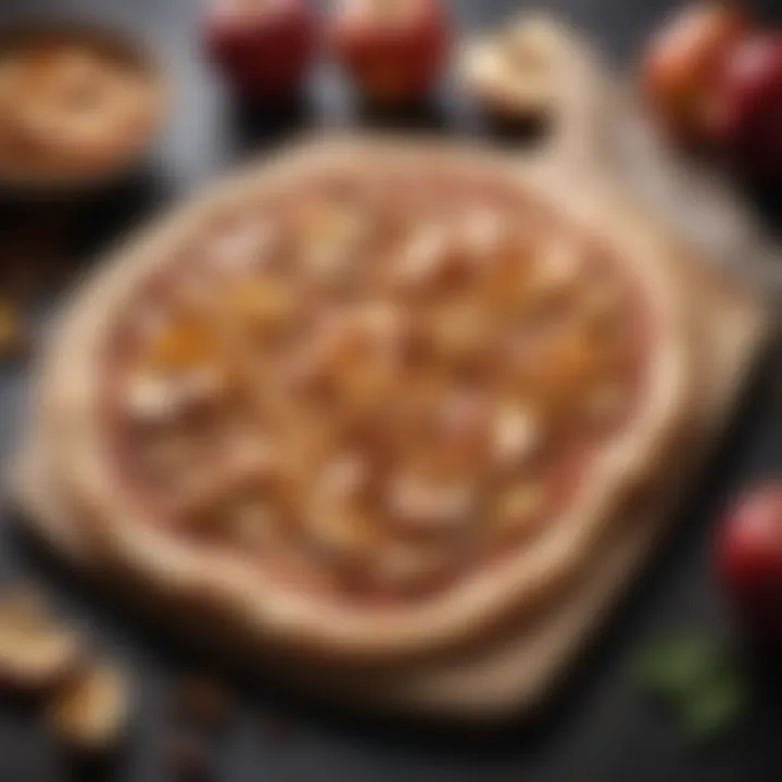 Mouth-watering dessert flatbread pizza with caramelized apples and cinnamon