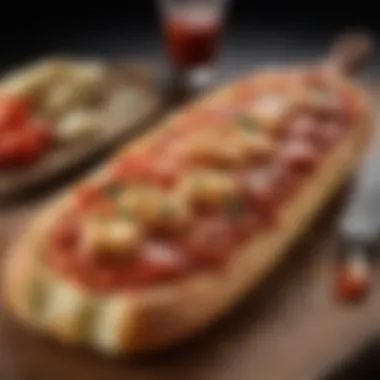 Artisan Baguette Pizza Delight Artisan French baguette topped with rich tomato sauce and melted cheese