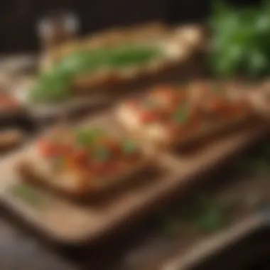 Rustic Baguette Pizza Experience A rustic table setting with baguette pizza and fresh herbs